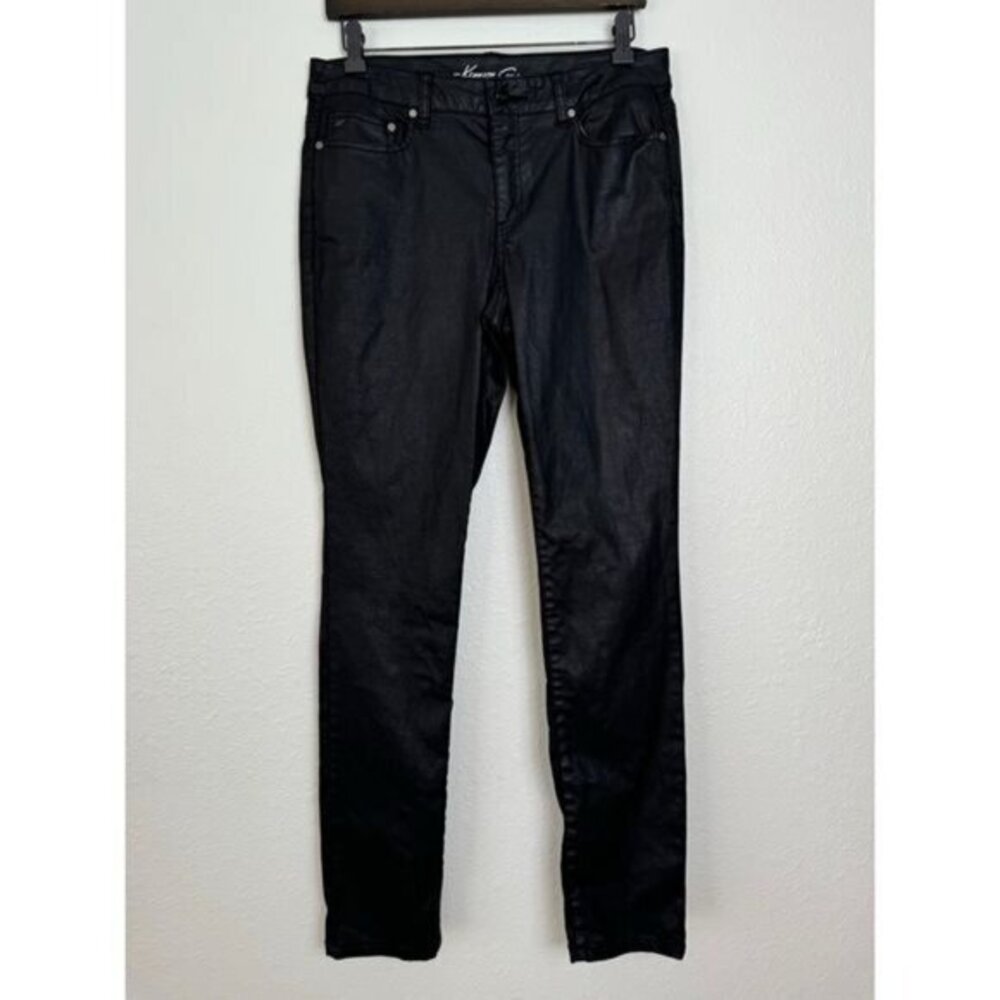 Kenneth Cole black faux vegan leather pants skinny 28
